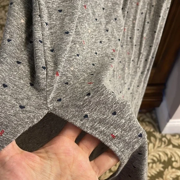 Current/ Elliott Grey Cotton Perfect Muscle Tee Heart Print Dress worn once - Picture 5 of 8